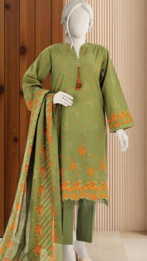 MTJ PRINTED LAWN 3PCS UNSTITCHED