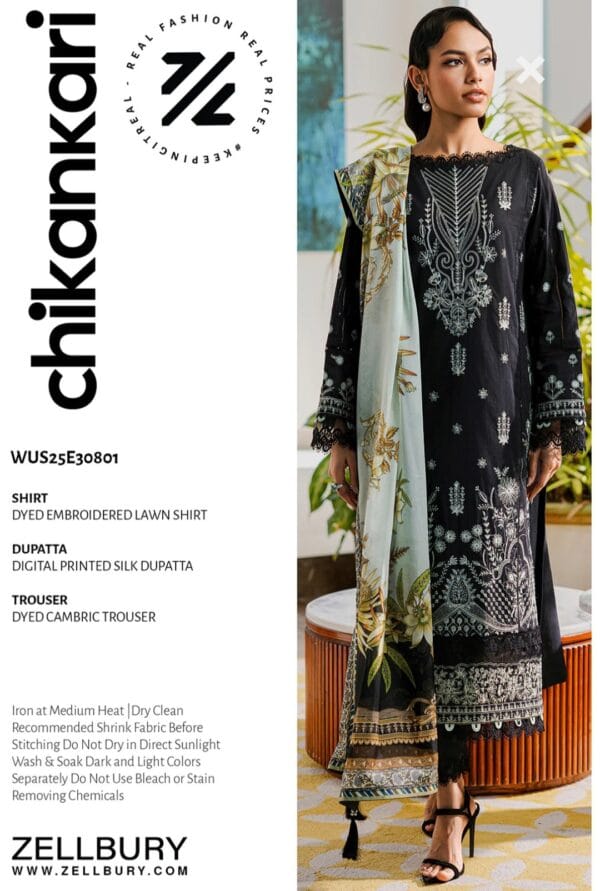 Zellbury Luxury Chikankari 3pc - Image 6