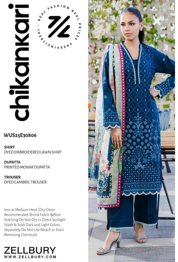 Zellbury Luxury Chikankari 3pc - Image 6