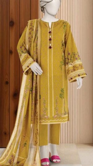 MTJ PRINTED LAWN 3PCS UNSTITCHED