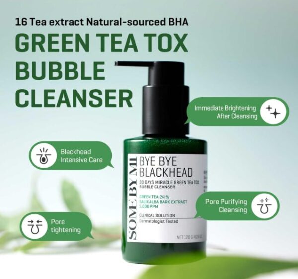 SOME BY MI Bye Bye Blackhead 30 Days Miracle Green Tea Tox Bubble Cleanser - Image 2