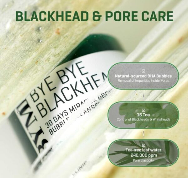 SOME BY MI Bye Bye Blackhead 30 Days Miracle Green Tea Tox Bubble Cleanser - Image 3
