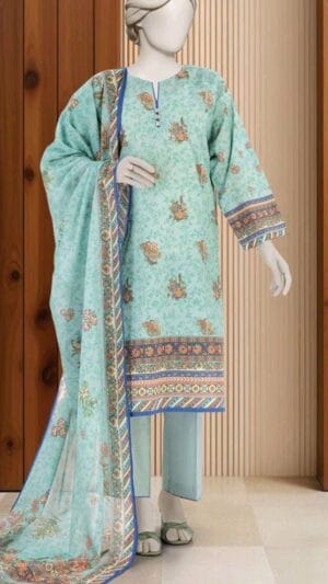 MTJ PRINTED LAWN 3PCS UNSTITCHED
