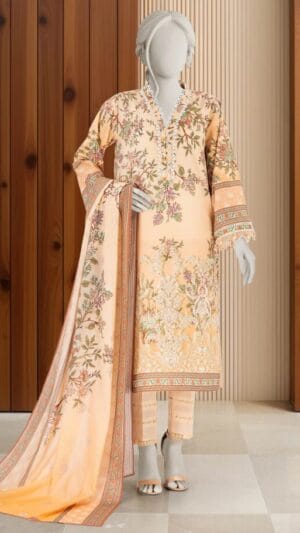 MTJ PRINTED LAWN 3PCS UNSTITCHED